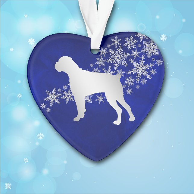 Bleu Silver Snowflake Boxe Chien (Créateur téléchargé)