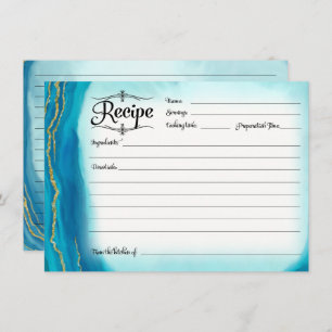 Bleu simple moderne de Geode de carte de recette
