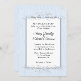 Bleu simplicité Faire-part de mariage traditionnel