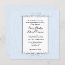 Bleu simplicité Faire-part de mariage traditionnel