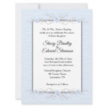 Bleu simplicité Faire-part de mariage traditionnel