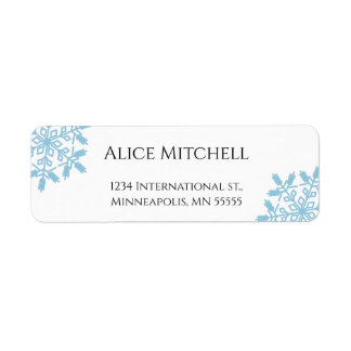 Bleu Snowflake Adresse de retour Sticker ou Étique