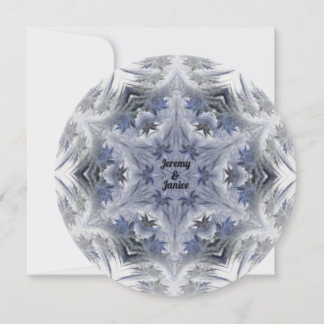 Bleu Snowflake Kaleidoscope Conception Invitation (Devant)
