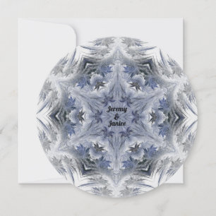 Bleu Snowflake Kaleidoscope Conception Invitation