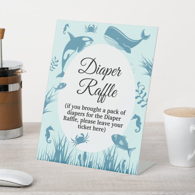 Bleu sous le Baby shower de la mer Déchets Signe R (In SItu)