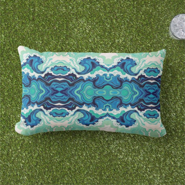 Bleu Splash 3 - Coussin d'accentuation Lumbar exté (Herbe)