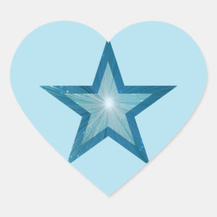 Bleu Star autocollant coeur pâle bleu