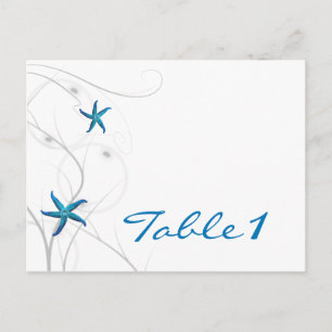 Bleu Starfish et Corail argenté Numéro de table