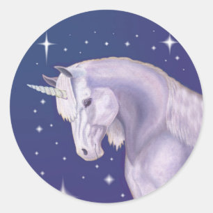 Bleu Starry Unicorn autocollant