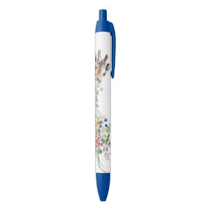 Bleu Stylo à Giraffe Florale