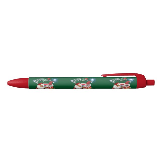 Bleu Stylo d'écriture de Renne de Poodle de Noël (Haut)