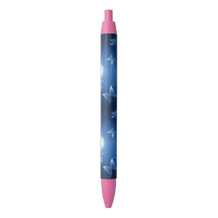 Bleu stylo magique d'encre bleue de papillons