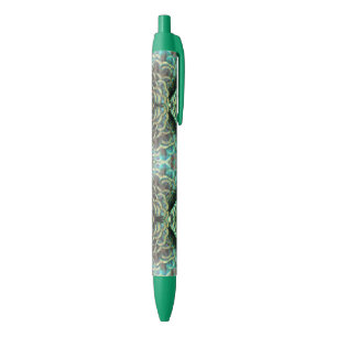 Bleu Stylo Motif indonésien Peacock Feathers
