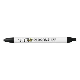 Bleu Stylo personnalisé avec logo de couronne de prince
