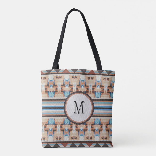 Bleu Sud-Ouest Abstrait et Sac fourre-tout Brown (Dos)
