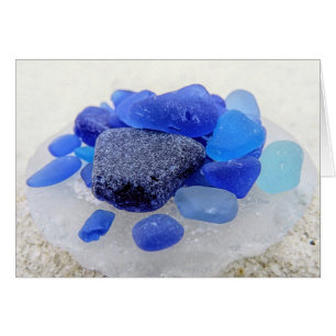 Bleu sur verre de mer blanc