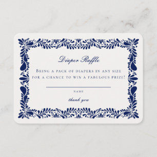 Bleu Talavera Tile Diaper Raffle Invitation Insert