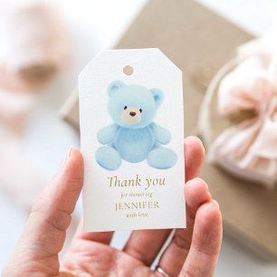 Bleu Teddy Bear Merci Favoriser les étiquettes cad