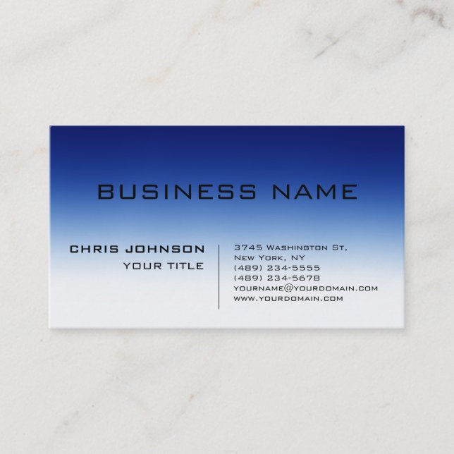 Bleu tendance Carte de visite consultant contempor (Devant)