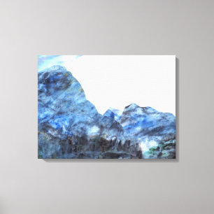 Bleu "Tranquille" Bleu fine toile Imprimer