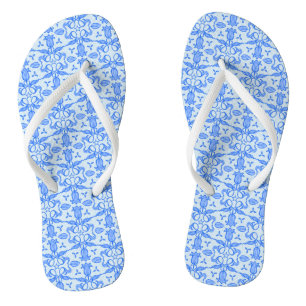 Bleu tulipe bleu motif tongs