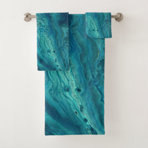 Bleu Turquoise acrylique pourrissant Abstrait Flui