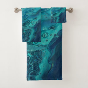 Bleu Turquoise acrylique pourrissant Abstrait Flui