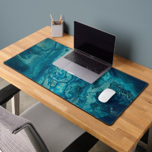 Bleu Turquoise acrylique pourrissant Abstrait Flui