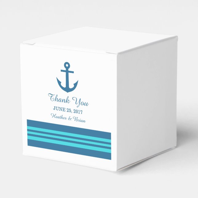 Bleu Turquoise Ancres nautiques Ballotins (Verso)