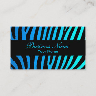 Bleu turquoise rayures zèbre cartes personnalisées