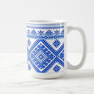 Bleu ukrainien de tasse classique sur le point