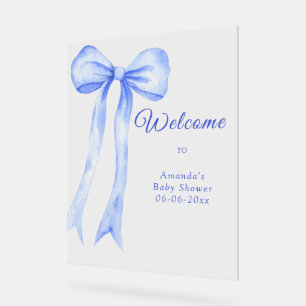 bleu un arc - Bienvenue à la fête de bébé