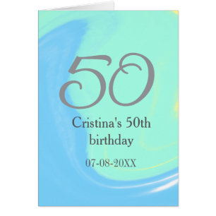 bleu vert gris 50e anniversaire ajouter nom date r