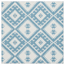 Bleu vert Ikat diamants tissu motif