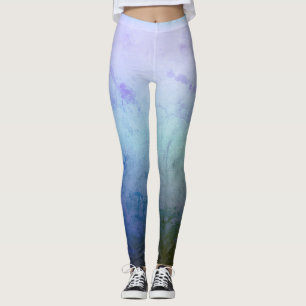 Bleu, Vert, Mélodie Humeur Leggings Personnalisés