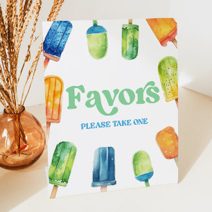 Bleu Vert orange Popsicle Party Faveurs Panneau de