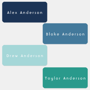 Bleu Vert Rectangle Vêtements Étiquettes de l'enfa