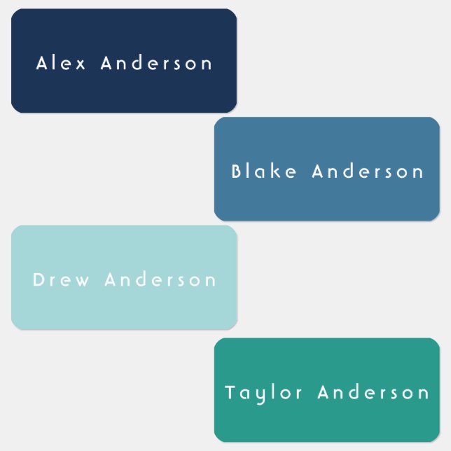 Bleu Vert Rectangle Vêtements Étiquettes de l'enfa (Groupe)