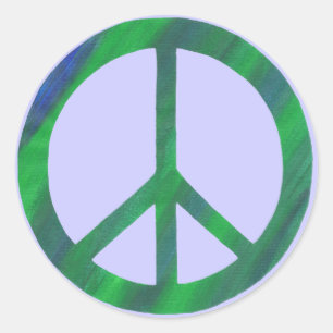 Bleu vert signe de paix, stickers paix