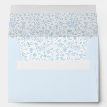 Bleu vintage élégant floral toile Cottagecore