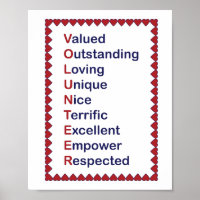 Bleu Volontaire et Typographie Rouge Poster blanc