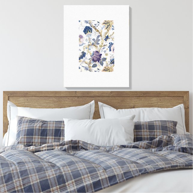 Bleu W.Morris Motif toile étirée (Insitu(Chambre))
