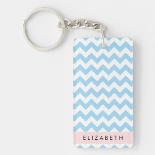 Bleu Zigzag, Bleu Chevron, Vague Motif, Votre Nom