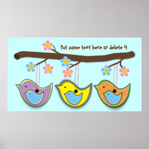 Bleue Biscuits mignonnes gestes Posters
