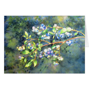 Bleuets, fruit romantique Peinture d'aquarelle
