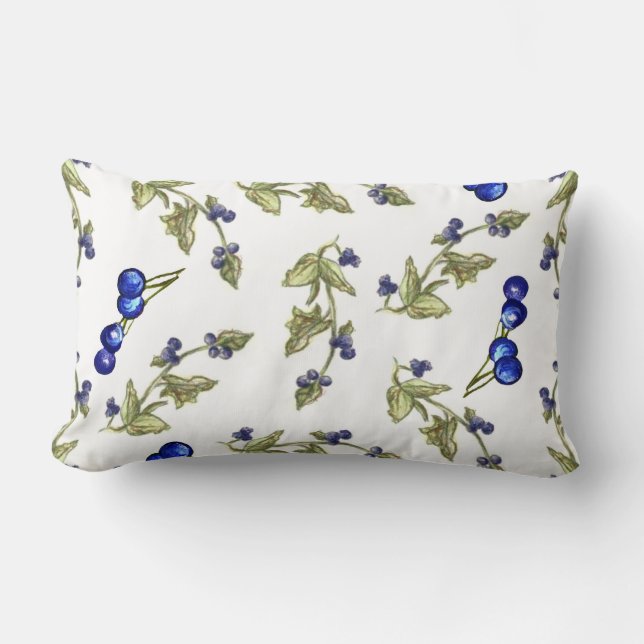 bleuets sur la vigne lombaire coussin (Recto)