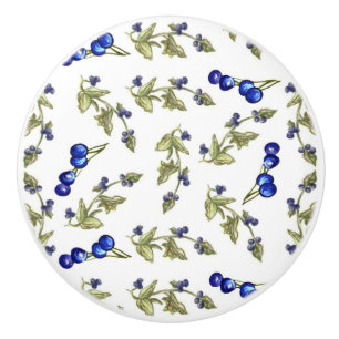 bleuets sur le bouton du tiroir de vigne