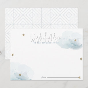 Bleus Étoiles et nuages Baby showers Cartes de con