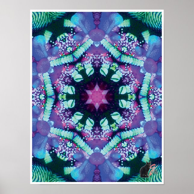 Bleus Kinetic Collage Kaleidoscope Poster (Vorne)