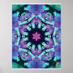 Bleus Kinetic Collage Kaleidoscope Poster